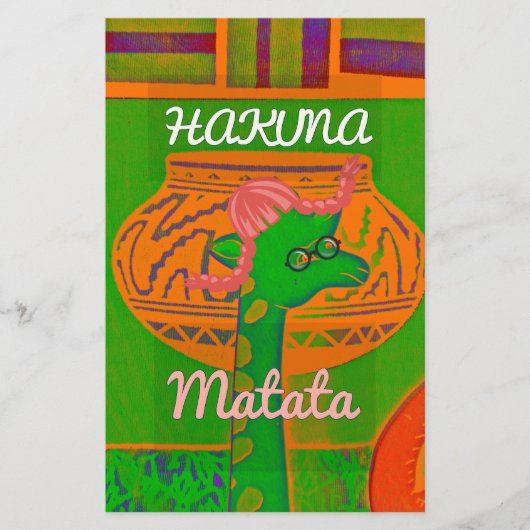 Hakuna Giraffe Art Print Briefpapier (Voorkant)