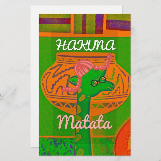 Hakuna Giraffe Art Print Briefpapier (Voorkant / Achterkant)