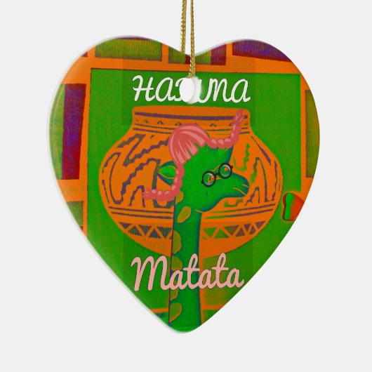 Hakuna Giraffe Art Print Keramisch Ornament (Rechts)