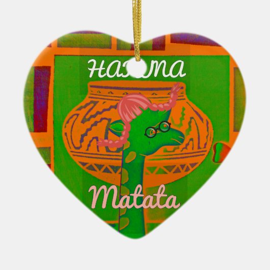 Hakuna Giraffe Art Print Keramisch Ornament (Voorkant)