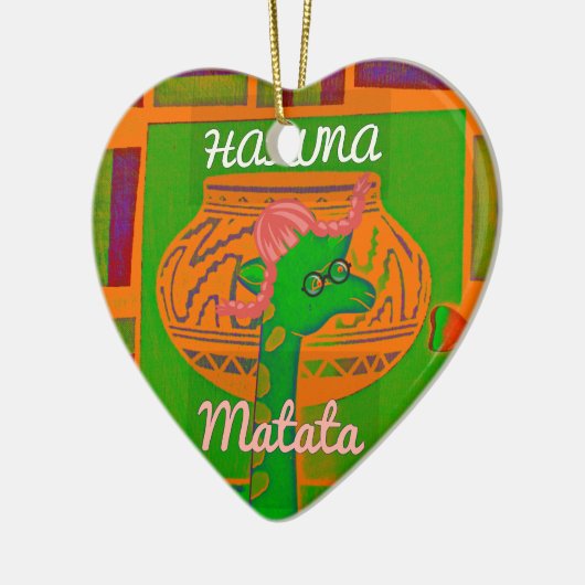 Hakuna Giraffe Art Print Keramisch Ornament (Links)