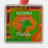 Hakuna Giraffe Art Print Metalen Ornament (Voorkant)