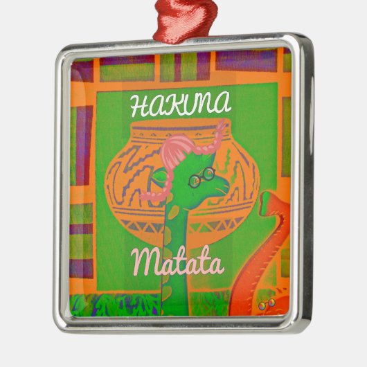 Hakuna Giraffe Art Print Metalen Ornament (Links)