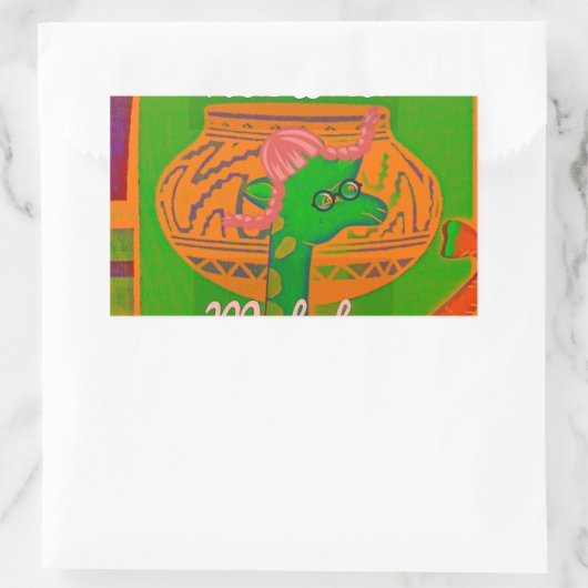 Hakuna Giraffe Art Print Rechthoekige Sticker (Tas)