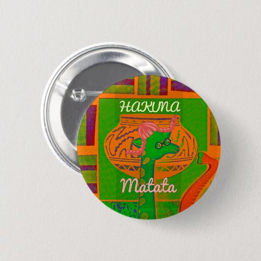 Hakuna Giraffe Art Print Ronde Button 5,7 Cm (Voorkant /achterkant)