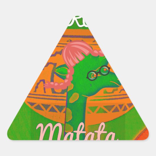 Hakuna Giraffe Art Print Sticker (Voorkant)