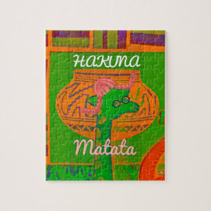 Hakuna Giraffe Kunstprint Legpuzzel