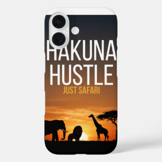 Hakuna Hustle Gewoon Safari iPhone 16 Hoesje