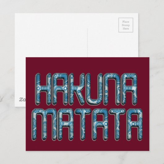 Hakuna Matata 3D Art Print Briefkaart (Voorkant / Achterkant)
