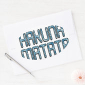 Hakuna Matata 3D Art Print Ovale Sticker (Envelop)
