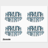 Hakuna Matata 3D Art Print Ovale Sticker (Vel)