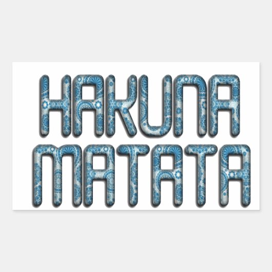 Hakuna Matata 3D Art Print Rechthoekige Sticker (Voorkant)