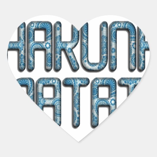 Hakuna Matata 3D-kunstprint Hart Sticker (Voorkant)