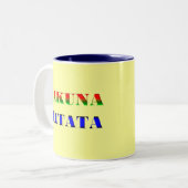 Hakuna Matata/African Phrase for "No Worries" Gift Tweekleurige Koffiemok (Voorkant links)