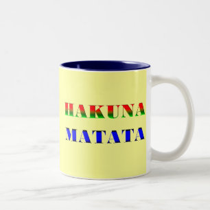Hakuna Matata/African Phrase for "No Worries" Gift Tweekleurige Koffiemok