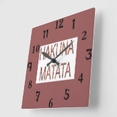 Hakuna Matata  Afrikaanse traditionele kleuren Vierkante Klok (Hoek)