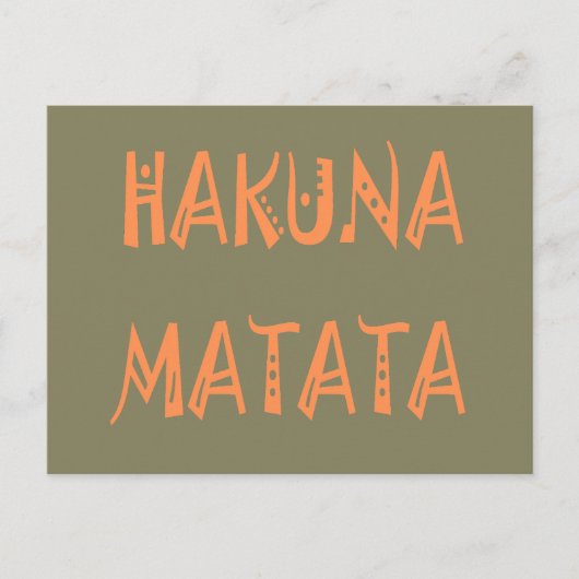 Hakuna Matata – Afrikaanse tribale tekstkunst Briefkaart (Voorkant)