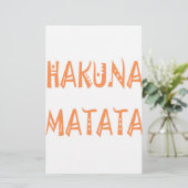 Hakuna Matata – Afrikaanse tribale tekstkunst Briefpapier (Staand voorkant)