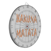 Hakuna Matata – Afrikaanse tribale tekstkunst Dartbord (Voorkant Links)