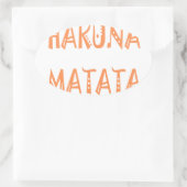 Hakuna Matata – Afrikaanse tribale tekstkunst Ovale Sticker (Tas)