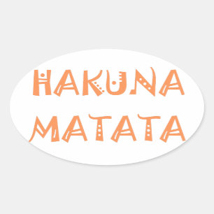 Hakuna Matata – Afrikaanse tribale tekstkunst Ovale Sticker