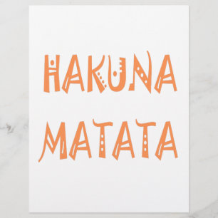 Hakuna Matata – Afrikaanse tribale tekstkunst Persoonlijk Briefhoofd