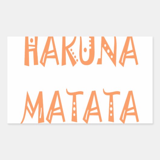 Hakuna Matata – Afrikaanse tribale tekstkunst Rechthoekige Sticker (Voorkant)