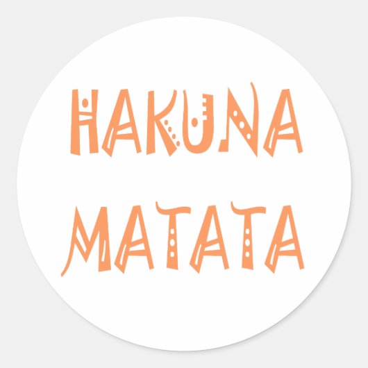 Hakuna Matata – Afrikaanse tribale tekstkunst Ronde Sticker (Voorkant)