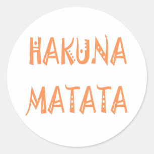 Hakuna Matata – Afrikaanse tribale tekstkunst Ronde Sticker