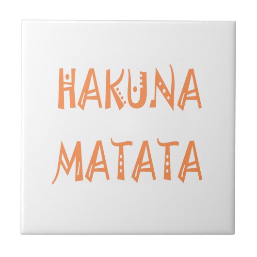 Hakuna Matata – Afrikaanse tribale tekstkunst Tegeltje (Voorkant)