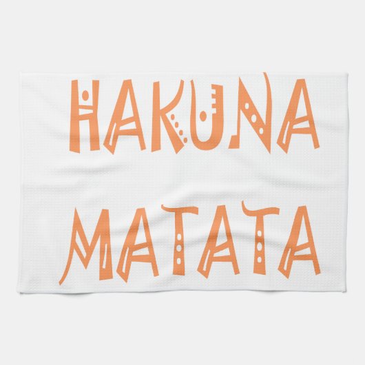Hakuna Matata – Afrikaanse tribale tekstkunst Theedoek (Horizontaal)