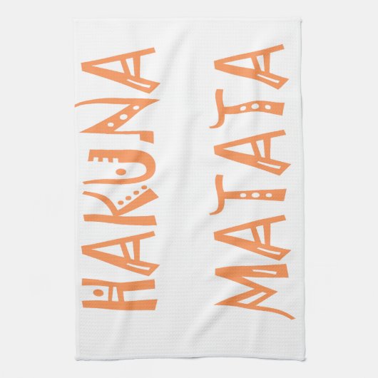 Hakuna Matata – Afrikaanse tribale tekstkunst Theedoek (Verticaal)