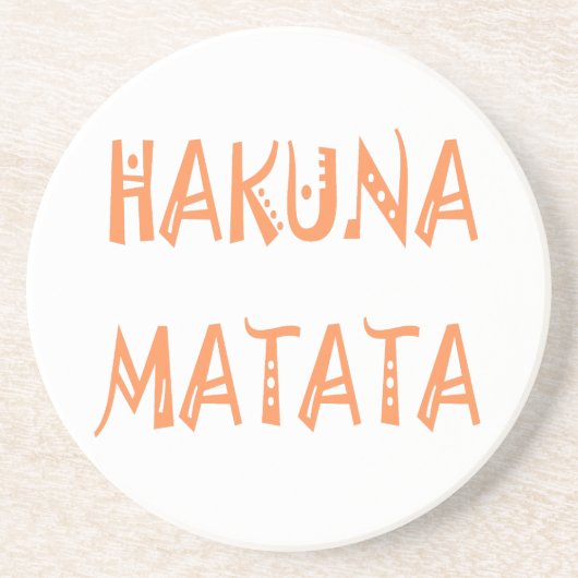 Hakuna Matata – Afrikaanse tribale tekstkunst Zandsteen Onderzetter (Voorkant)
