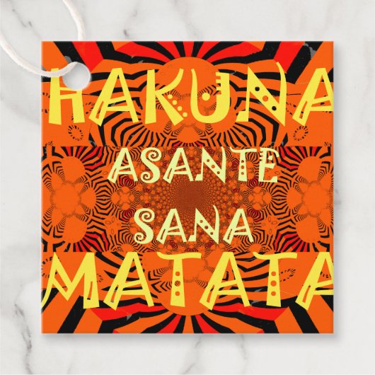 Hakuna Matata Asante Sana: Vibrant African Zebra G Bedankjes Labels (Voorkant)