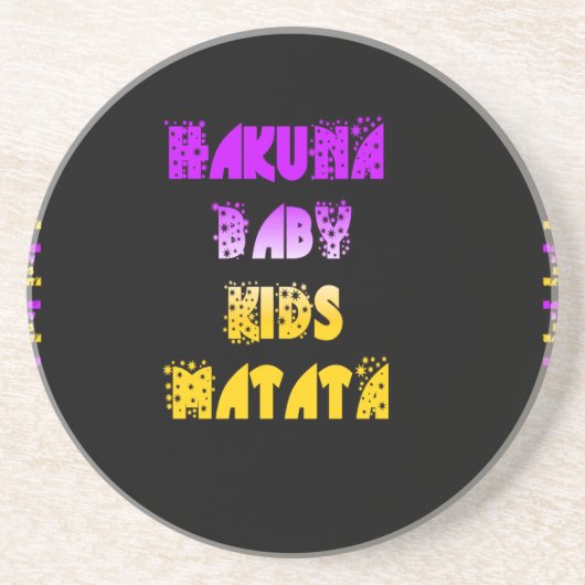 Hakuna Matata Baby en Kinder kunstdruk Zandsteen Onderzetter (Voorkant)