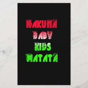 Hakuna Matata Baby Kids Cadeaus  geweldige kleur d Briefpapier