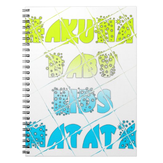 Hakuna Matata Baby Kids Happy Kleuren Kunstprint D Notitieboek (Voorkant)