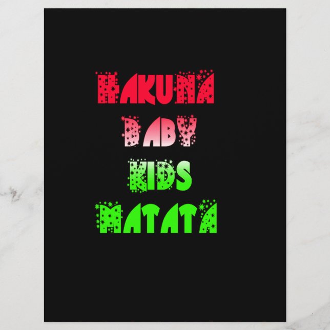 Hakuna Matata Baby Kinder Gifts verbluffende kleur (Voorkant)