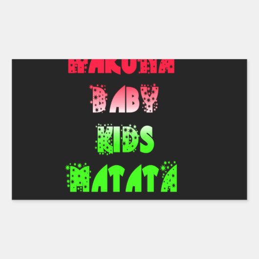 Hakuna Matata Baby Kinder Gifts verbluffende kleur Rechthoekige Sticker (Voorkant)