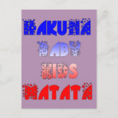 Hakuna Matata Baby & Kinderen: Frans Kleurontwerp Briefkaart (Voorkant)