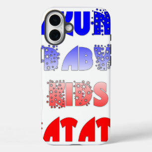 Hakuna Matata Baby & Kinderen: Frans Kleurontwerp iPhone 16 Plus Hoesje