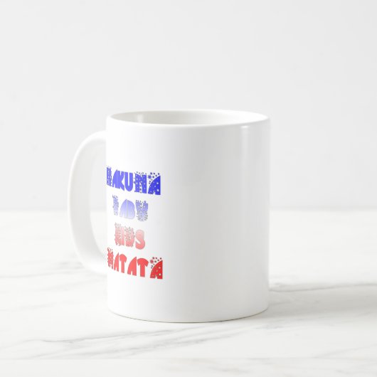 Hakuna Matata Baby & Kinderen: Frans Kleurontwerp Koffiemok (Voorkant links)