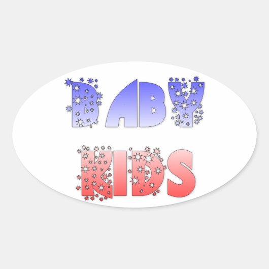 Hakuna Matata Baby & Kinderen: Frans Kleurontwerp Ovale Sticker (Voorkant)