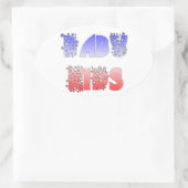 Hakuna Matata Baby & Kinderen: Frans Kleurontwerp Ovale Sticker (Tas)