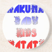 Hakuna Matata Baby & Kinderen: Frans Kleurontwerp Zandsteen Onderzetter (Voorkant)