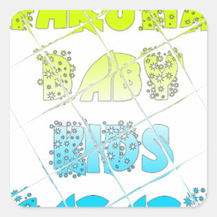 Hakuna Matata Baby Kinderen Happy Colors Art Print Vierkante Sticker