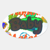 Hakuna Matata Baby.png Ovale Sticker (Voorkant)
