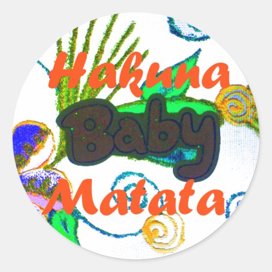 Hakuna Matata Baby.png Ronde Sticker (Voorkant)