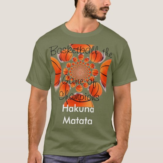 Hakuna Matata Basic Comfortabel Basketbal T-Shirt (Voorkant)