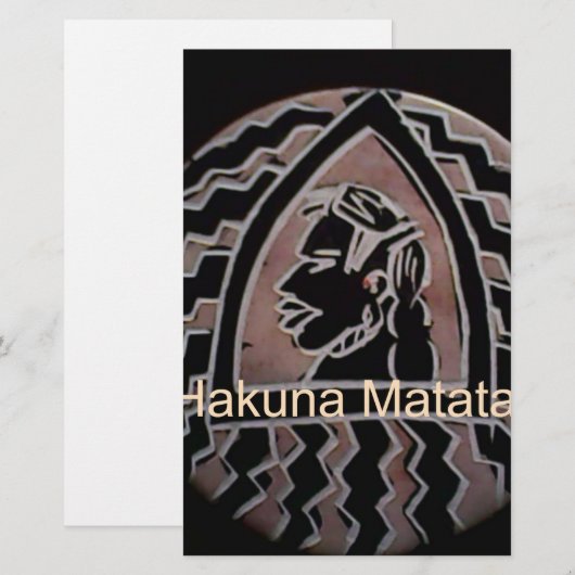 Hakuna Matata Bongo Flavour. Briefpapier (Voorkant / Achterkant)